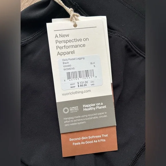 SOLD SOLD Vurori Womens Daily Pocket Leggin Black Sz Small VW490 NWT - Picture 3 of 5